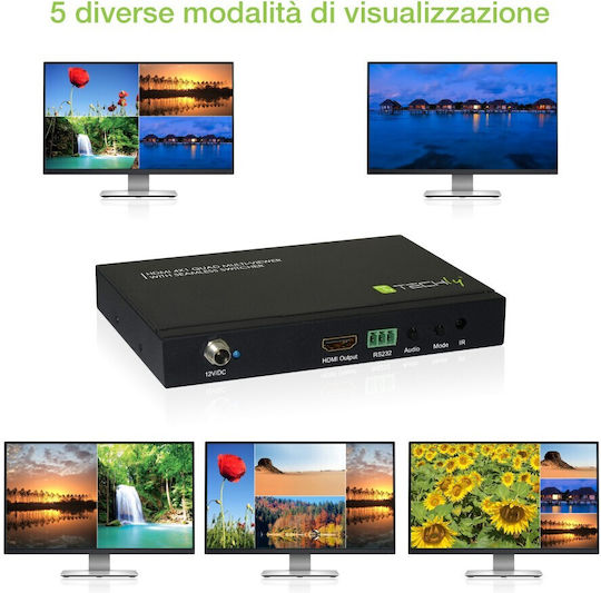 Techly Idata Hdmi-41mv Hdmi 4x1 Multi-viewer Seamless Switcher