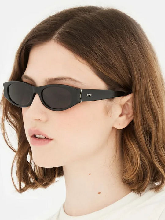 Retrosuperfuture Damen Sonnenbrille mit Schwarz Kunststoff Gestell und Schwarz Linse Razzo-W08