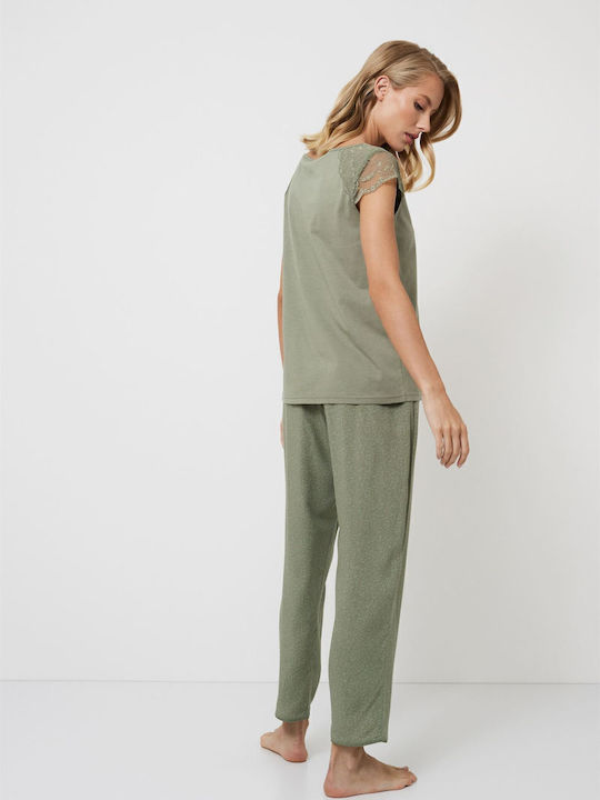 Aruelle Sommer Damen Pyjama-Set Green
