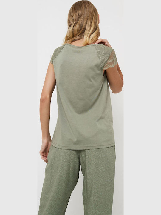 Aruelle Sommer Damen Pyjama-Set Green