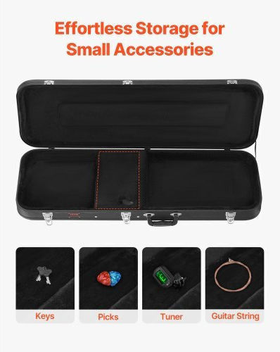 Vevor Waterproof Suitcase Electric Guitar Padded Black
