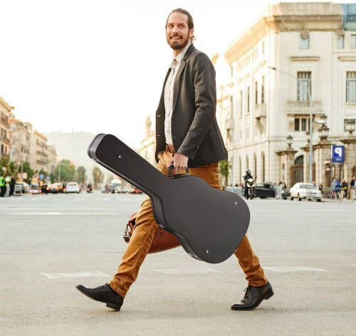 Vevor Waterproof Suitcase Acoustic Guitar Padded Black