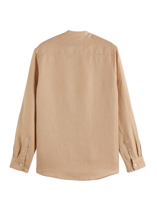 Scotch & Soda Seasonal Core Λινό Πουκάμισο Μπεζ Scotch & Soda Seasonal Core Λινό Πουκάμισο Μπεζ