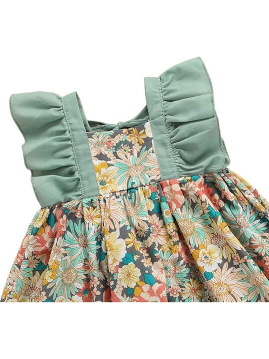 Children's Dress Sleeveless Floral Set with Accessories Floral