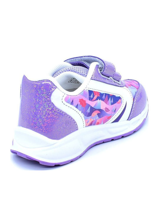 Παιδικά Sneakers με Σκρατς & Φωτάκια Μωβ
