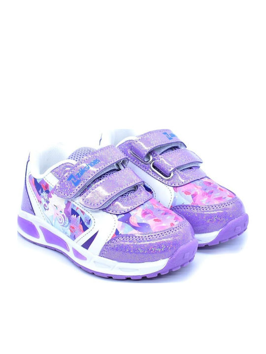 Παιδικά Sneakers με Σκρατς & Φωτάκια Μωβ