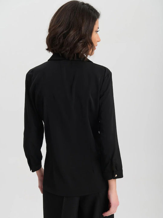 Langärmelig Damen Hemd Black