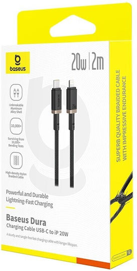 Baseus Dura Braided USB-C to Lightning Cable 20W Μαύρο 2m P10377800U01-02