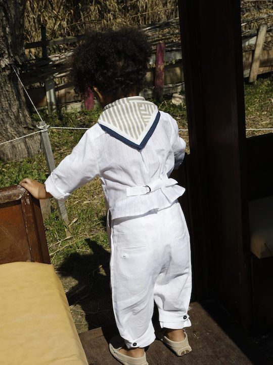 Baptism Suit for Boy Manolis White 1740 Bambolino Bmb-1740