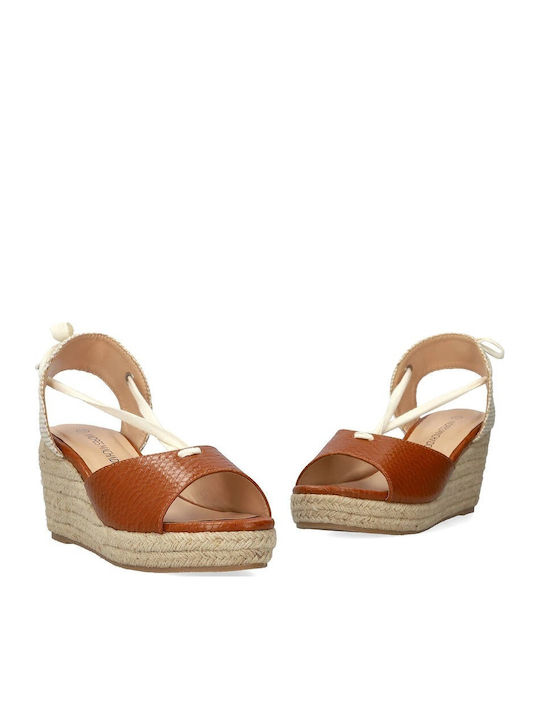 Women's Ankle Strap Platforms Tabac Brown