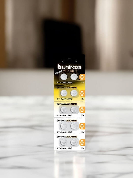 Uniross Alkaline-coin Lr1142 Ag12 Lr43 Battery 10pack