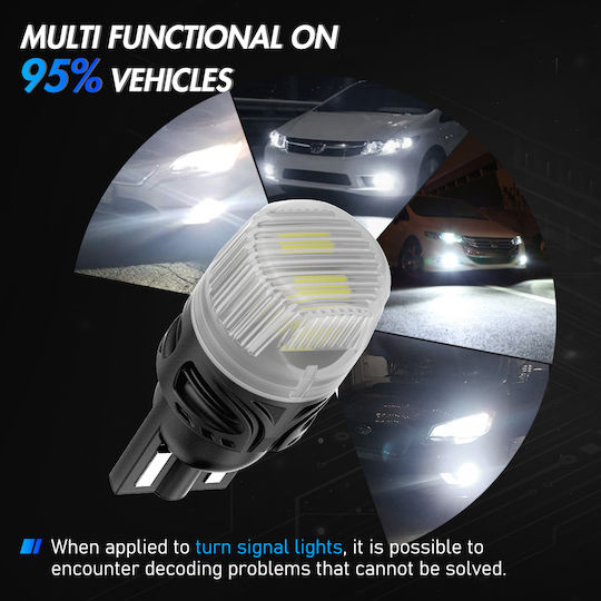 NovSight Lamps Car & Motorcycle T10 Canbus LED 6500K Cold White 12V 5W 2pcs