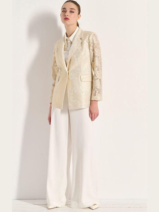 Matis Fashion Long Women's Blazer Ecru