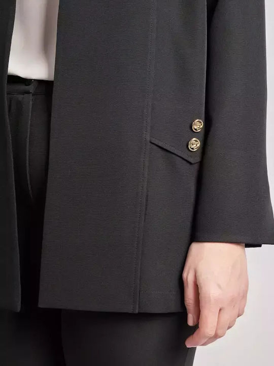 Dina Lung Blazer pentru femei Crep Sacou Black