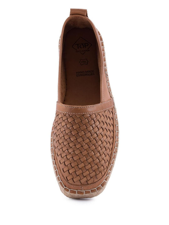 Women's Leather Espadrilles Tabac Brown