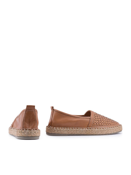 Women's Leather Espadrilles Tabac Brown