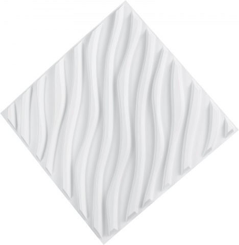 3D Wall Panels From PVC With Glue White 50x50cm
