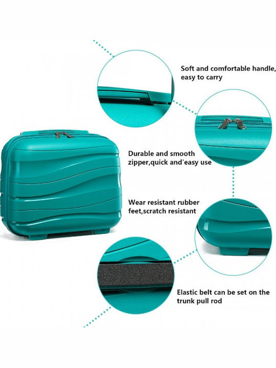 Miss Lulu Lightweight Polypropylene Hard Shell Vanity Case Teal
