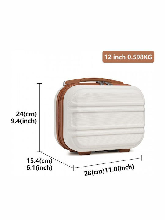 Miss Lulu Lightweight Hard Shell Abs Vanity Case Cream