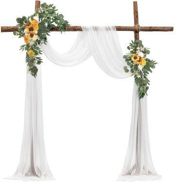 Set de Flori Artificiale pentru Nuntă Vevor Galben 2 Flori & 1 Bucată de Material Hlgmhtj3jths78u39v0