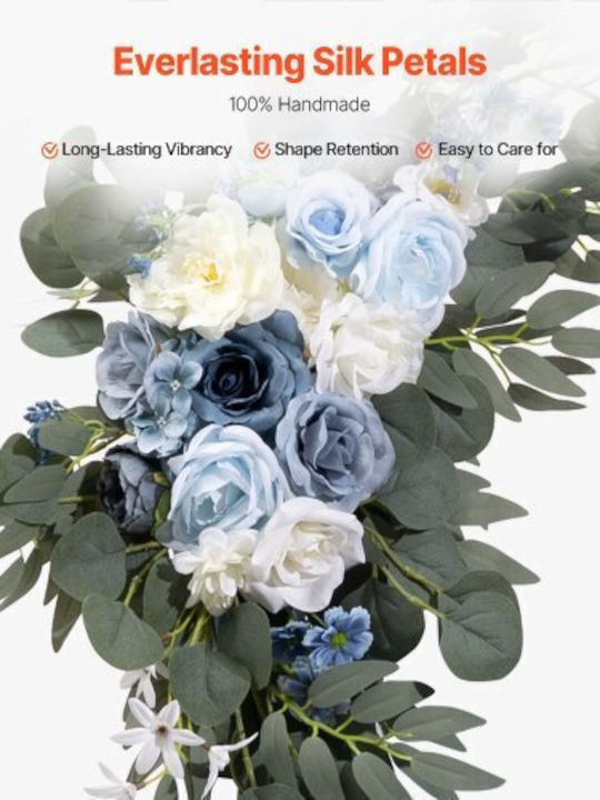 Vevor Artificial Wedding Flower Set Blue 2 Flowers & 2 Fabrics Hlgmhtj4jtls5xc9fv0