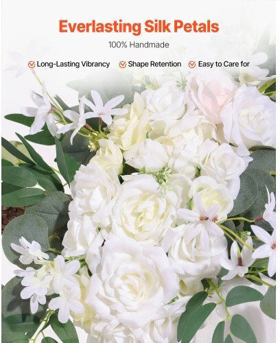 Vevor Artificial Wedding Flower Set White 2 Pcs Flowers & 1 Pc Fabric Hlgmhtj3jtbsm0inqv0