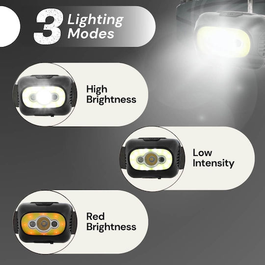 Uniross Lichtkopflampe Prolite 350 Lumen 3m Sensor Usb Aufladung