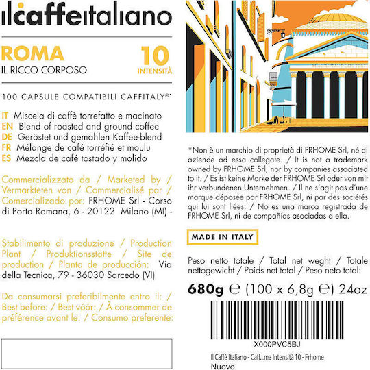 IL Caffe Italiano Kapseln Espresso Kompatibel mit Maschine Kafitaly 10Mützen