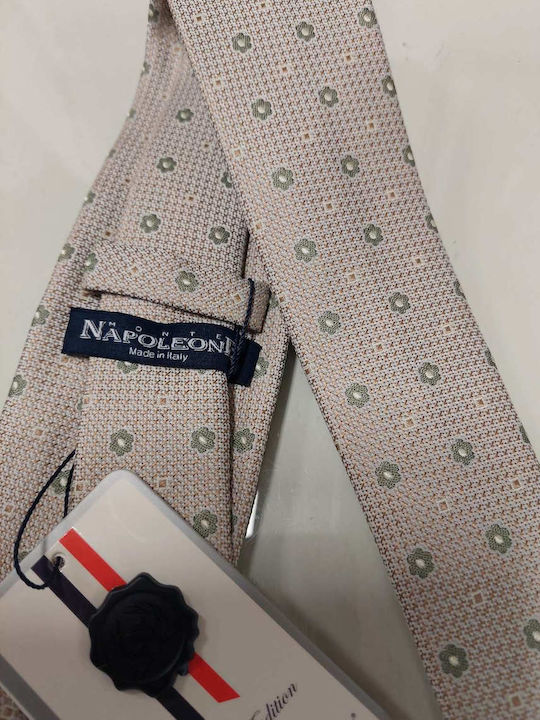Monte Napoleone Men's Tie in Beige Color