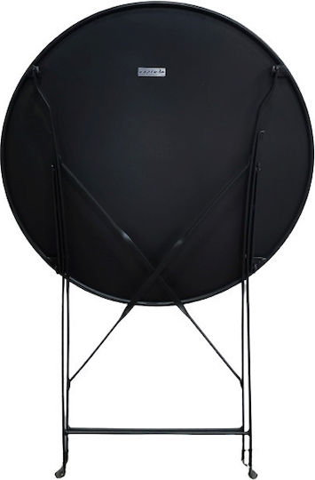 Metal Masa pentru spații exterioare mici Pliabil Negru 60x60x71buc