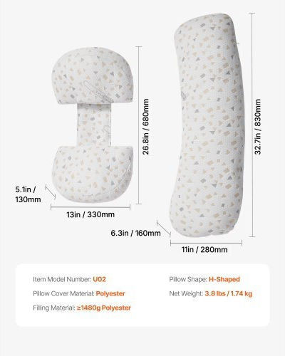 Vevor Pregnancy & Nursing Pillow Gray