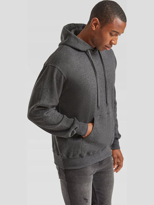 Fruit of the Loom Unisex Διαφημιστικό Φούτερ Μακρυμάνικο Dark Heather Grey