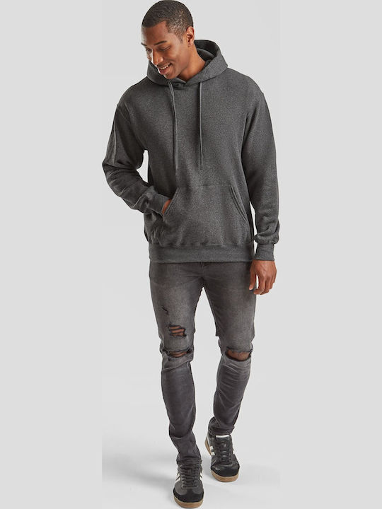 Fruit of the Loom Unisex Διαφημιστικό Φούτερ Μακρυμάνικο Dark Heather Grey