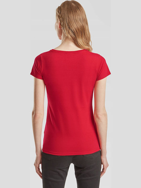 Fruit of the Loom Unisex Διαφημιστικό T-shirt Κοντομάνικο Red