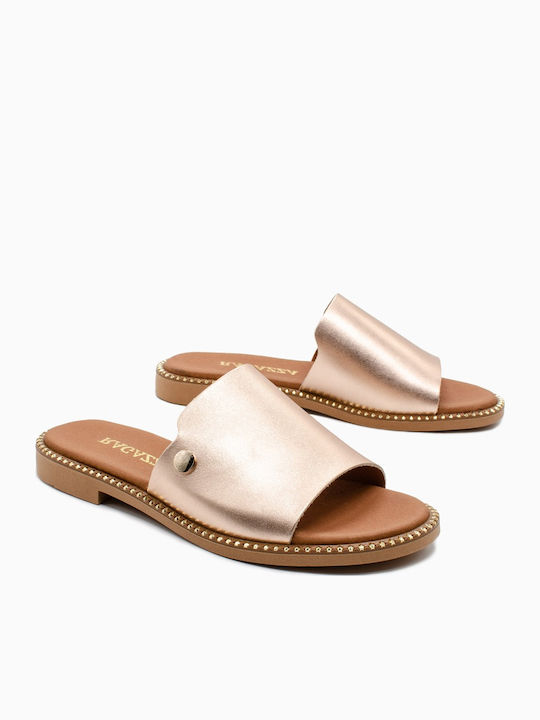 Leather Women's Flat Sandals copper