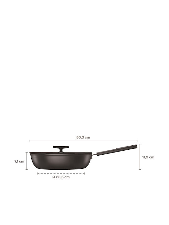 Fiskars Hard Face Pfanne aus Aluminium mit Deckel mit Antihaftbeschichtung 28cm