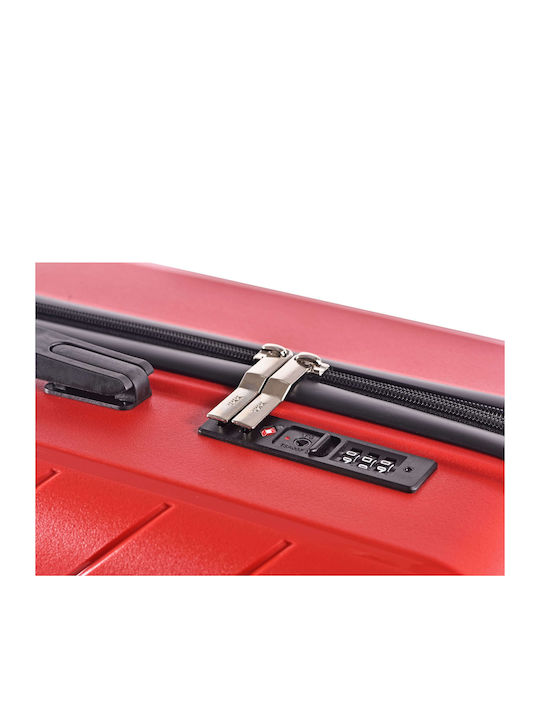 Lavor Hard Red Suitcases With 4 Wheels Set Of 3 Pieces