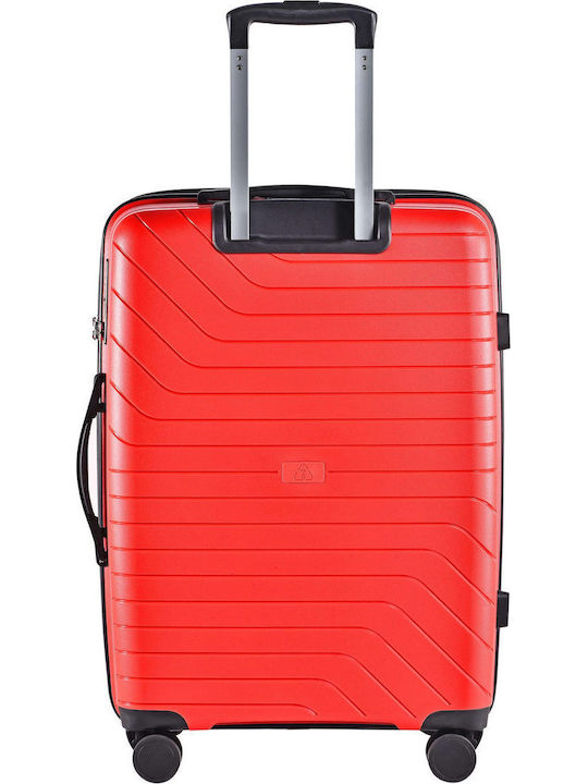 Lavor Hard Red Suitcases With 4 Wheels Set Of 3 Pieces