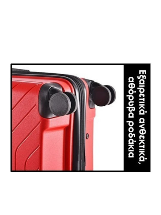 Lavor Hard Red Suitcases With 4 Wheels Set Of 3 Pieces