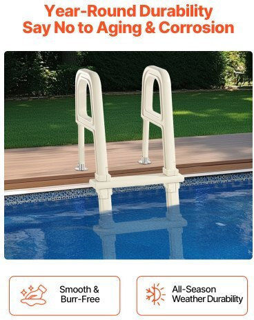 Vevor Pooltreppe aus Kunststoff Weiß