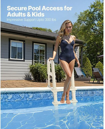 Vevor Pooltreppe aus Kunststoff Weiß