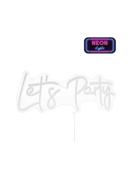 Неонова LED лампа модел Let's Party пластмаса размер 40x17.5см многоцветна