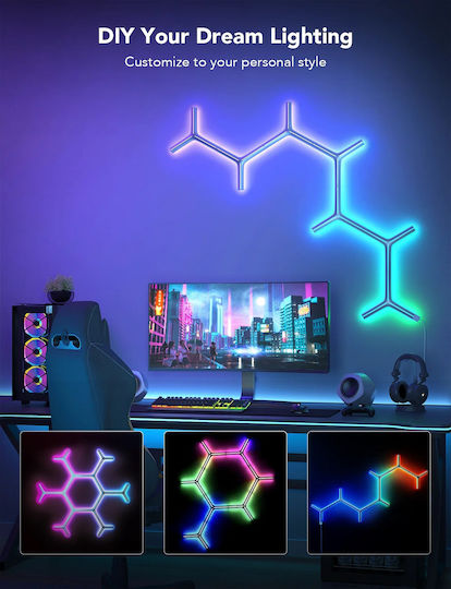 Govee Lămpi Decorative Pentru Masă Panou de Jocuri Lumina Y Forma 7 Bucăți H6065