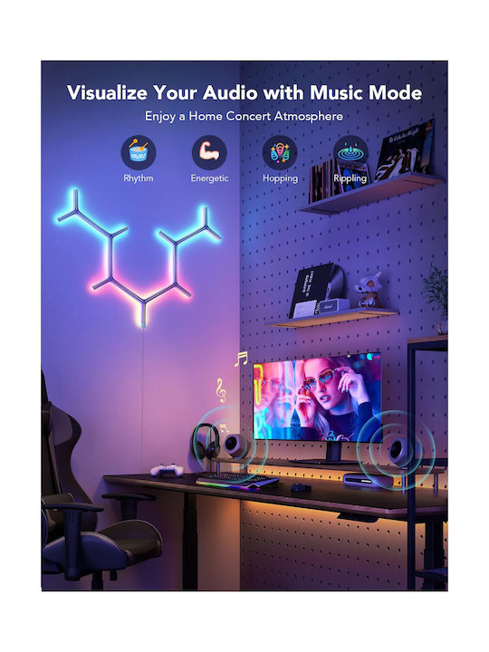 Govee Lămpi Decorative Pentru Masă Panou de Jocuri Lumina Y Forma 7 Bucăți H6065