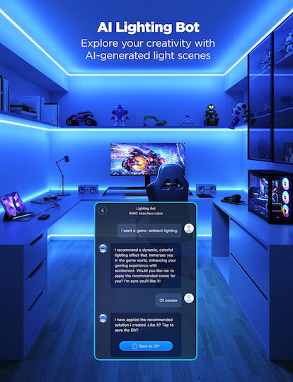 Govee Gaming Wall Neon Rope Light 5m Wall Lining H6641