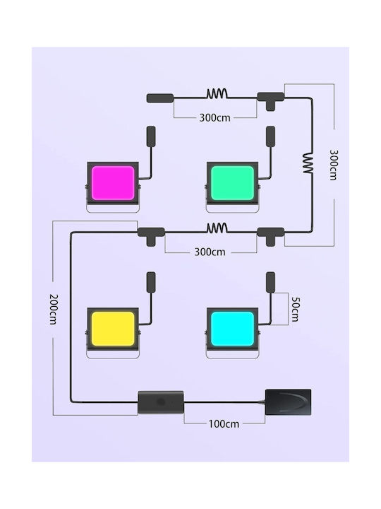 Govee Außen LED RGBICWW Smarte Flutlicht 4er Pack H7060