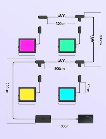 Govee Outdoor Led Rgbicww Smart Flood Lights 4pack H7060