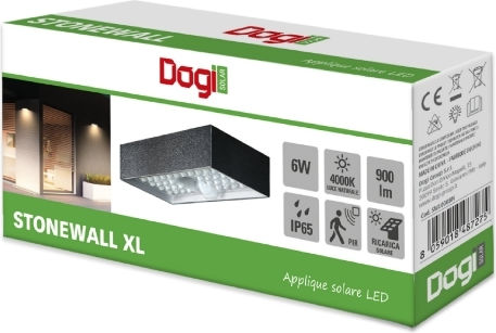 Gbc Dogi Stonewall Xl Lampă Solară Montat pe Perete Cu Baterie Pir