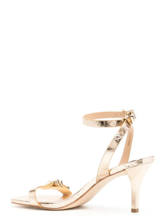 Darrington Stiletto Leather Sandals Gold