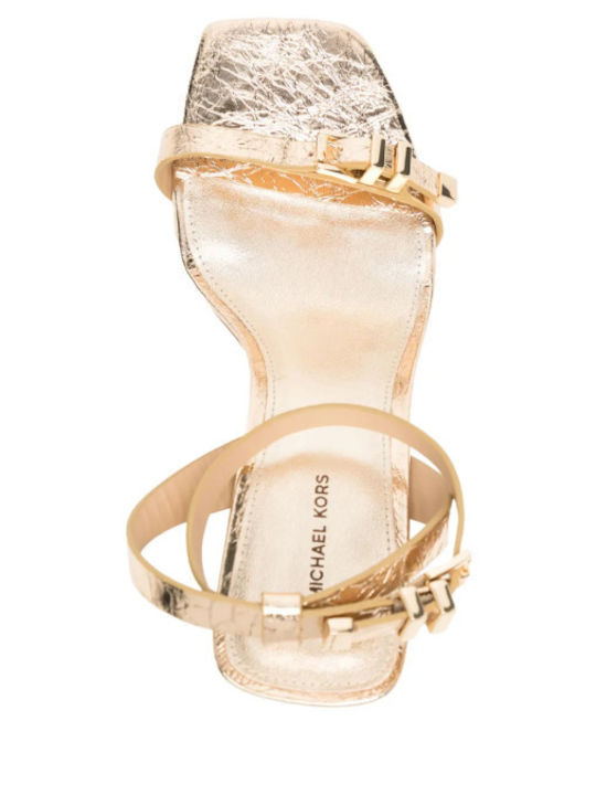 Darrington Stiletto Leather Sandals Gold